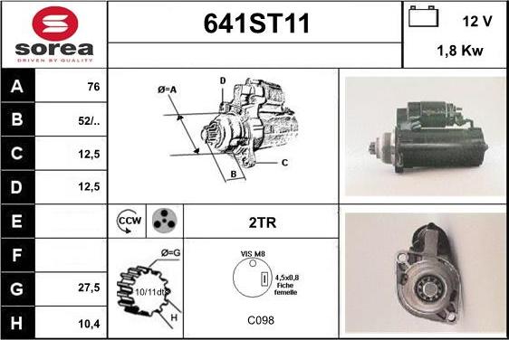 STARTCAR 641ST11 - Starteris autospares.lv