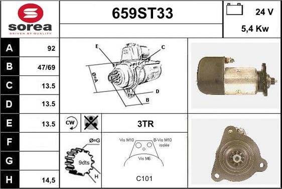 STARTCAR 659ST33 - Starteris www.autospares.lv