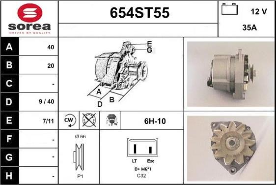 STARTCAR 654ST55 - Alternator www.autospares.lv