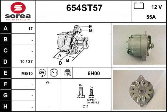 STARTCAR 654ST57 - Ģenerators autospares.lv