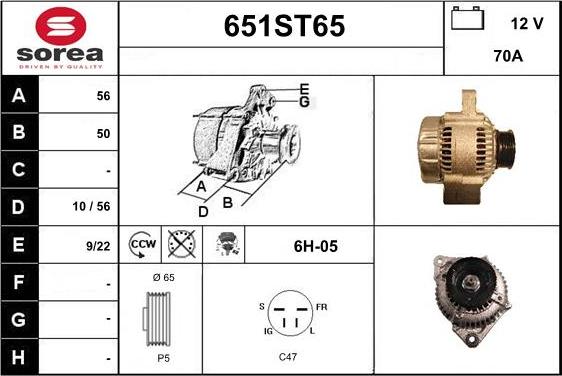 STARTCAR 651ST65 - Генератор www.autospares.lv