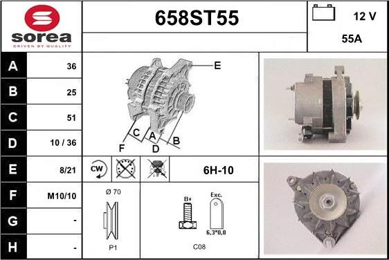 STARTCAR 658ST55 - Ģenerators autospares.lv