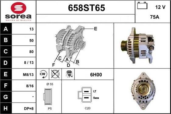 STARTCAR 658ST65 - Генератор www.autospares.lv