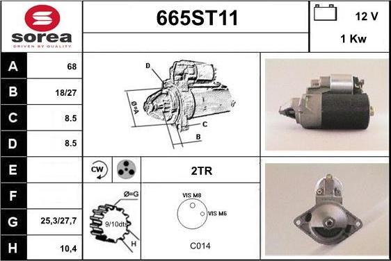 STARTCAR 665ST11 - Стартер www.autospares.lv