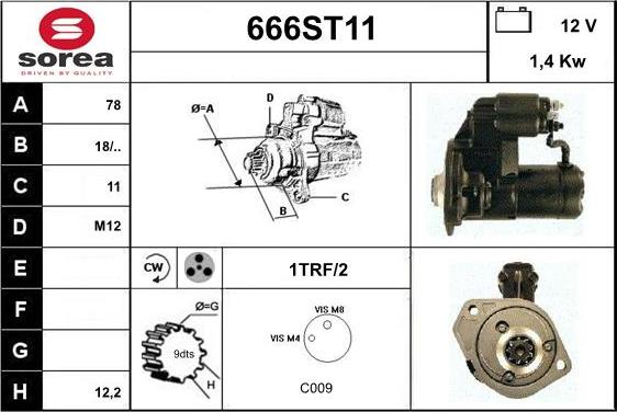 STARTCAR 666ST11 - Starteris www.autospares.lv