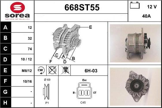 STARTCAR 668ST55 - Ģenerators autospares.lv