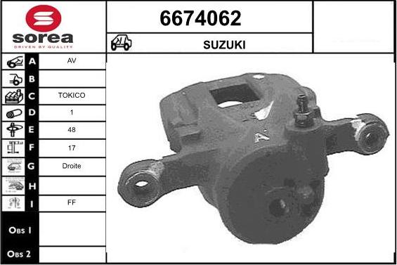 STARTCAR 6674062 - Bremžu suports autospares.lv