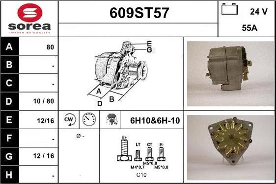 STARTCAR 609ST57 - Ģenerators autospares.lv