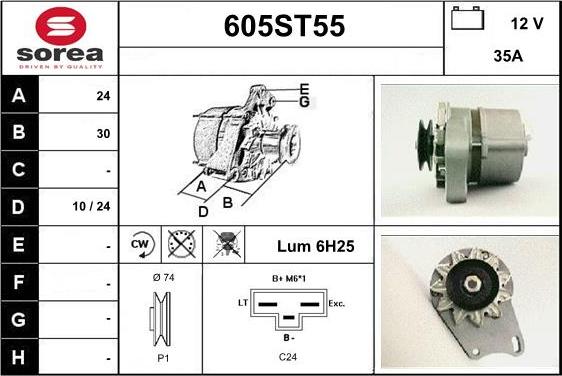 STARTCAR 605ST55 - Alternator www.autospares.lv