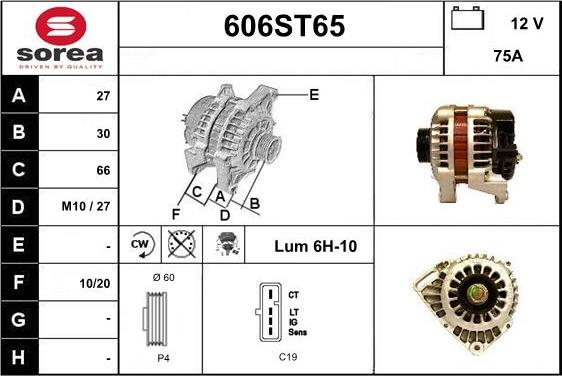 STARTCAR 606ST65 - Ģenerators www.autospares.lv