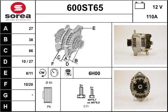 STARTCAR 600ST65 - Ģenerators autospares.lv