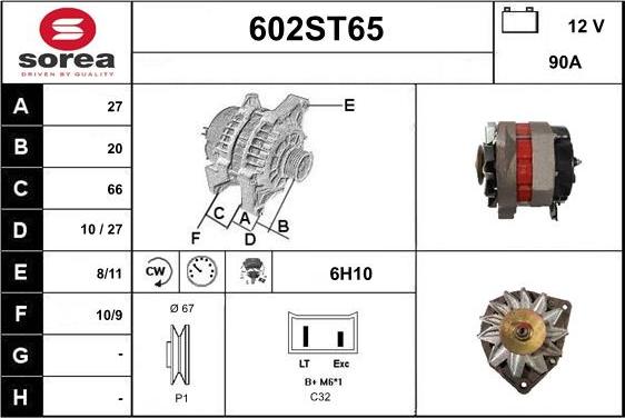 STARTCAR 602ST65 - Ģenerators autospares.lv