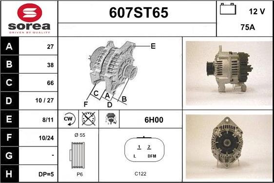 STARTCAR 607ST65 - Ģenerators autospares.lv