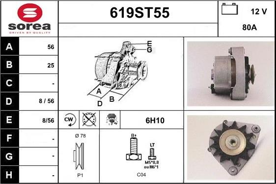 STARTCAR 619ST55 - Генератор www.autospares.lv