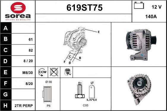 STARTCAR 619ST75 - Генератор www.autospares.lv