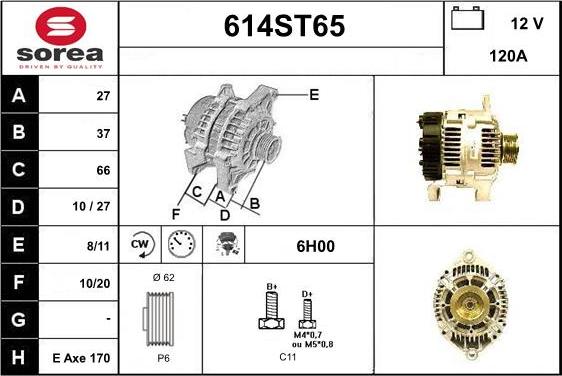 STARTCAR 614ST65 - Ģenerators autospares.lv