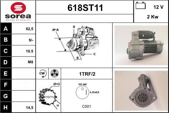 STARTCAR 618ST11 - Стартер www.autospares.lv