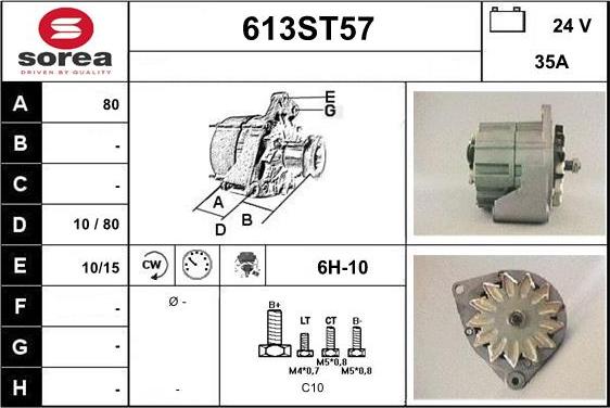 STARTCAR 613ST57 - Ģenerators www.autospares.lv