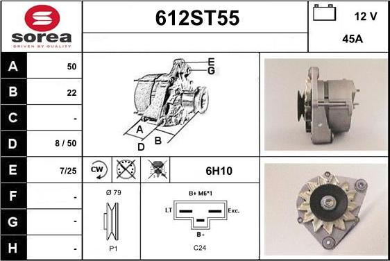 STARTCAR 612ST55 - Ģenerators autospares.lv