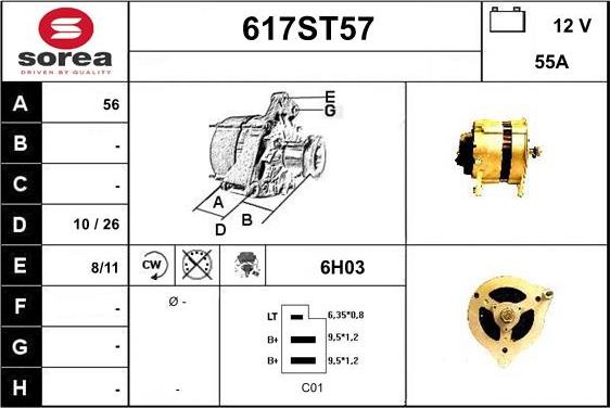 STARTCAR 617ST57 - Alternator www.autospares.lv