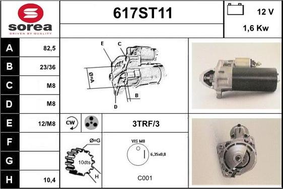 STARTCAR 617ST11 - Starteris autospares.lv