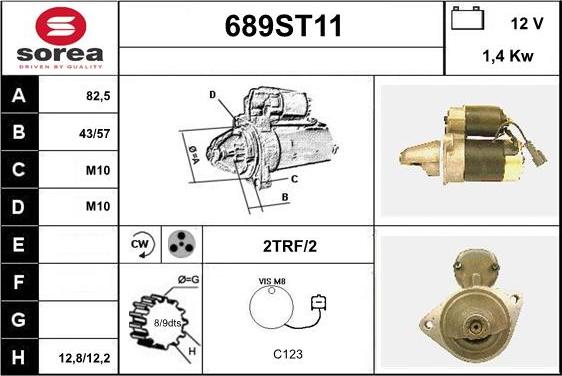 STARTCAR 689ST11 - Starter www.autospares.lv