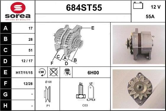 STARTCAR 684ST55 - Генератор www.autospares.lv