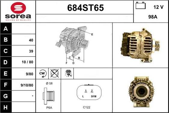 STARTCAR 684ST65 - Ģenerators autospares.lv