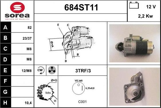 STARTCAR 684ST11 - Starteris autospares.lv