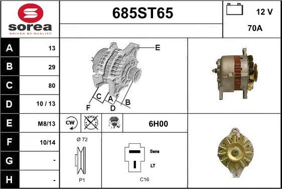 STARTCAR 685ST65 - Ģenerators autospares.lv