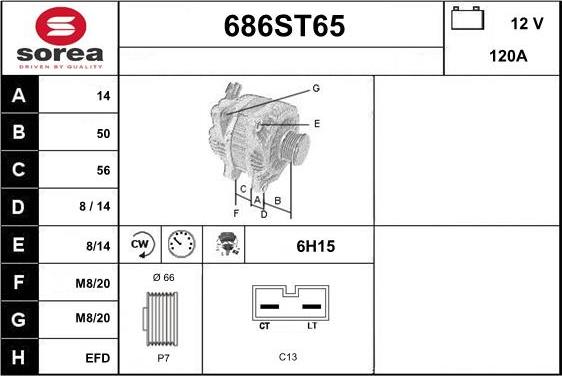 STARTCAR 686ST65 - Генератор www.autospares.lv