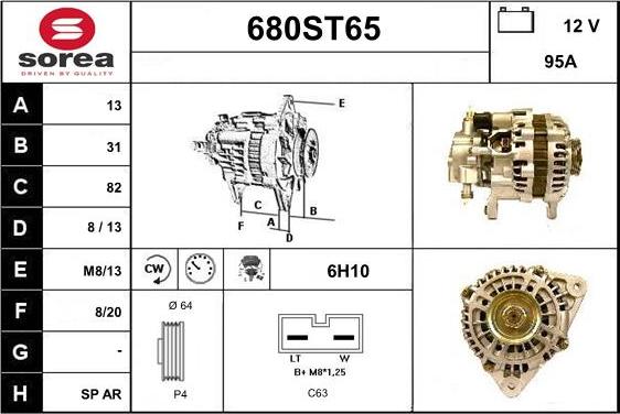 STARTCAR 680ST65 - Ģenerators autospares.lv