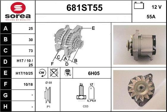 STARTCAR 681ST55 - Ģenerators autospares.lv