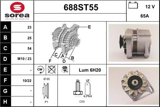 STARTCAR 688ST55 - Ģenerators www.autospares.lv