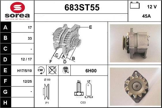 STARTCAR 683ST55 - Ģenerators autospares.lv