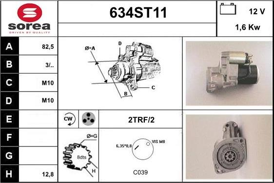 STARTCAR 634ST11 - Starteris autospares.lv