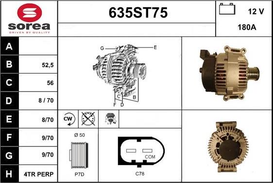 STARTCAR 635ST75 - Alternator www.autospares.lv