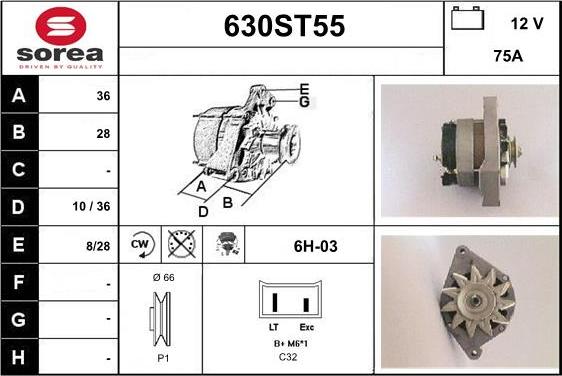 STARTCAR 630ST55 - Генератор www.autospares.lv