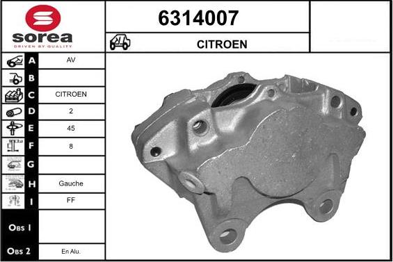 STARTCAR 6314007 - Тормозной суппорт www.autospares.lv