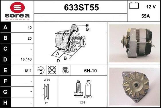 STARTCAR 633ST55 - Ģenerators autospares.lv