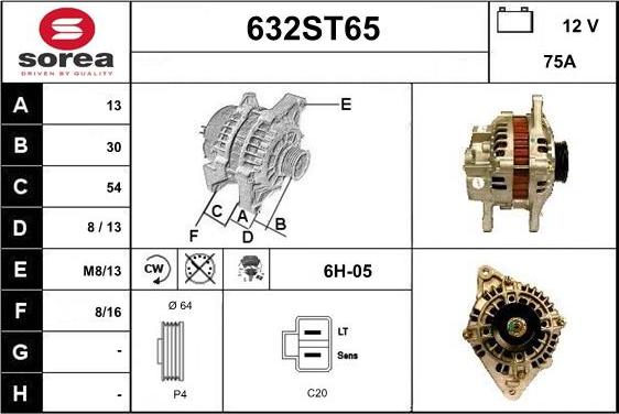 STARTCAR 632ST65 - Генератор www.autospares.lv