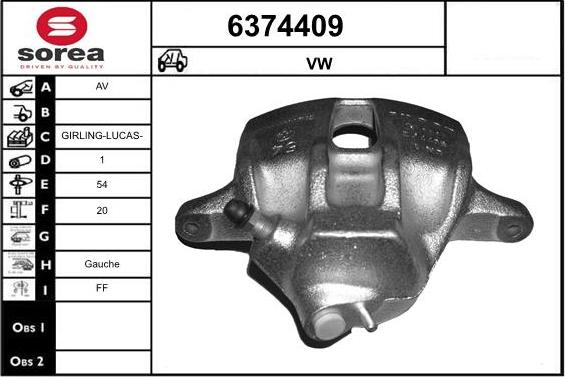 STARTCAR 6374409 - Bremžu suports autospares.lv