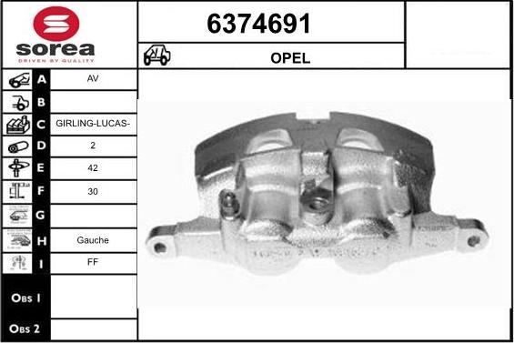 STARTCAR 6374691 - Тормозной суппорт www.autospares.lv