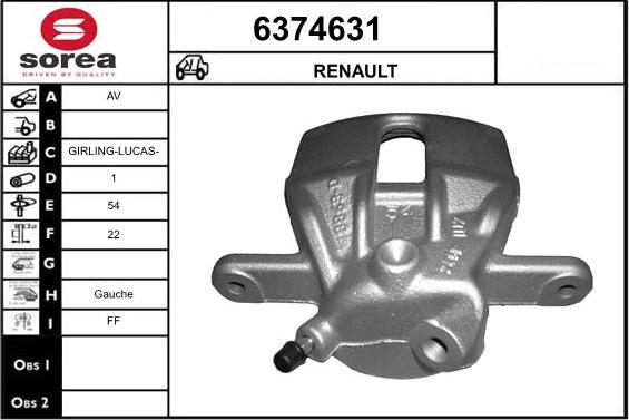 STARTCAR 6374631 - Bremžu suports autospares.lv