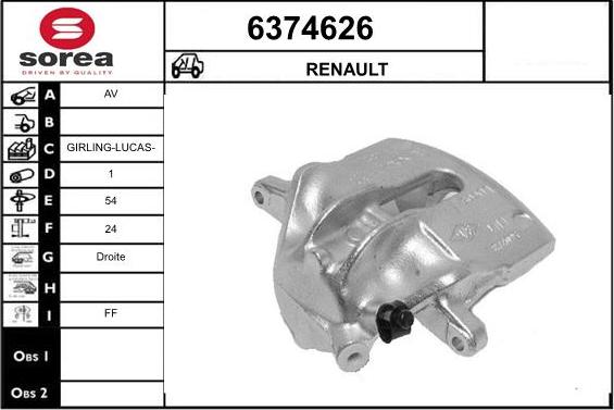 STARTCAR 6374626 - Тормозной суппорт www.autospares.lv