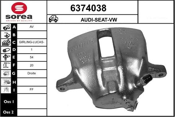 STARTCAR 6374038 - Brake Caliper www.autospares.lv