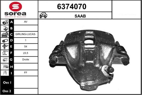 STARTCAR 6374070 - Bremžu suports autospares.lv