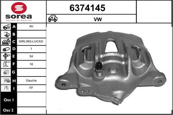 STARTCAR 6374145 - Bremžu suports autospares.lv