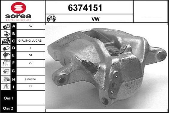 STARTCAR 6374151 - Тормозной суппорт www.autospares.lv