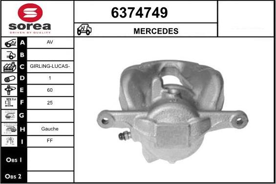 STARTCAR 6374749 - Bremžu suports autospares.lv